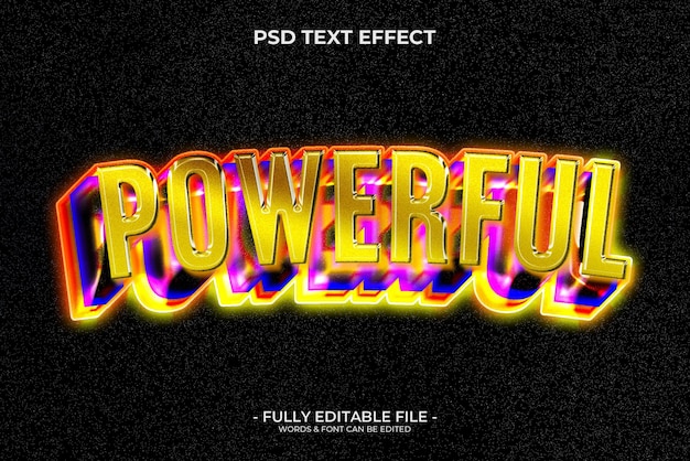 PSD krachtig bewerkbaar tekst effect