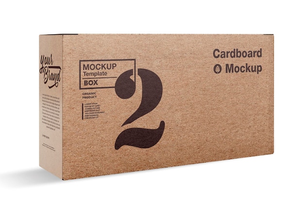 Kraft box mockup design isolated