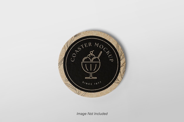 PSD kraft coaster mockup