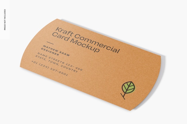 PSD kraft commercial card mockup left view