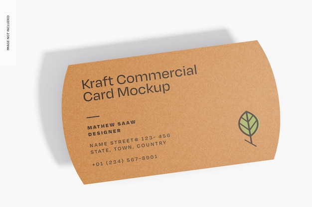 Kraft commercial card mockup top view