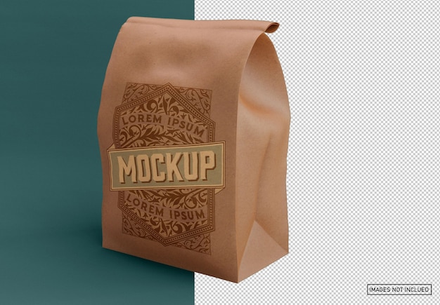 Kraft food bag mockup