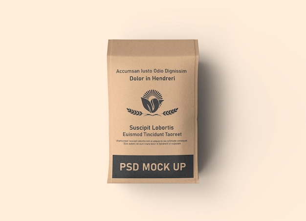 Kraft paper bag mockup for bakery product branding