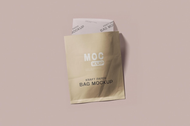 Kraft paper bag mockup