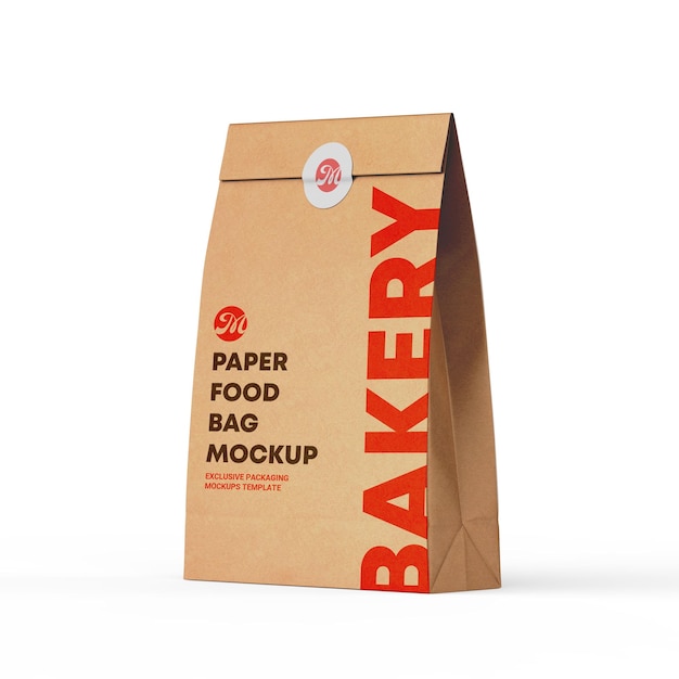 Kraft paper bag packaging branding mockup