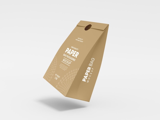 Mockup di imballaggio del sacchetto di carta kraft