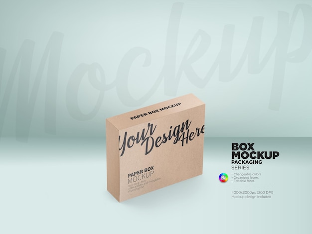 PSD mockup di scatola di carta kraft