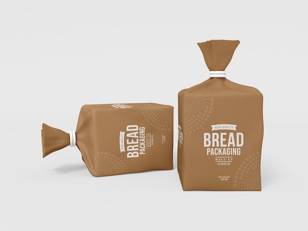 PSD kraft paper bread packaging mockup