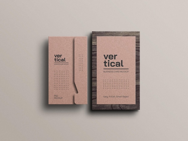 Kraft paper business card mockup