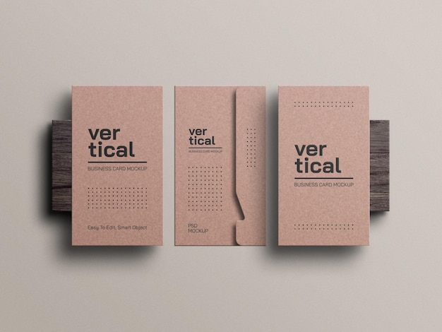 Kraft paper business card mockup