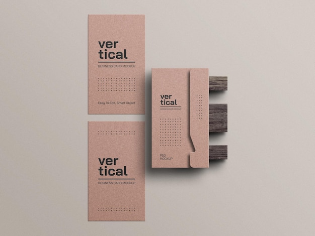 Kraft paper business card mockup