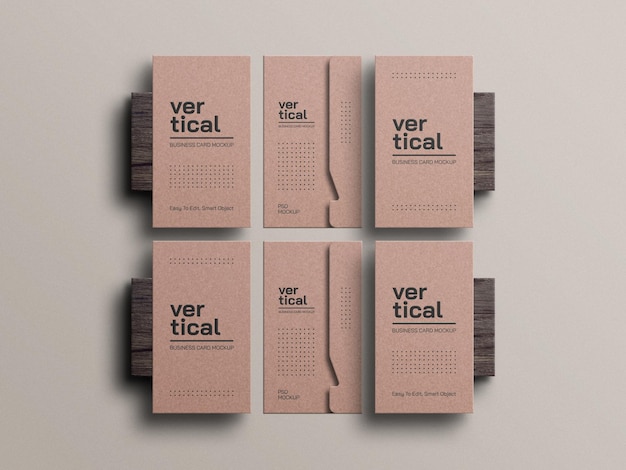 Kraft paper business card mockup