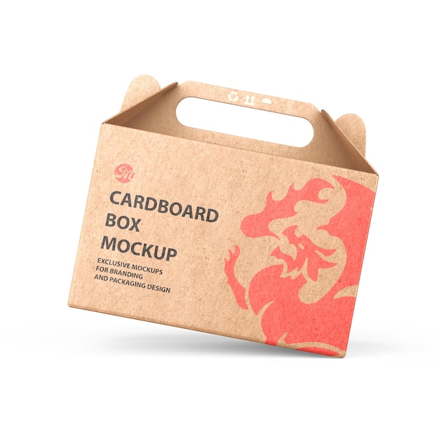 PSD kraft paper cardboard delivery box packaging mockup