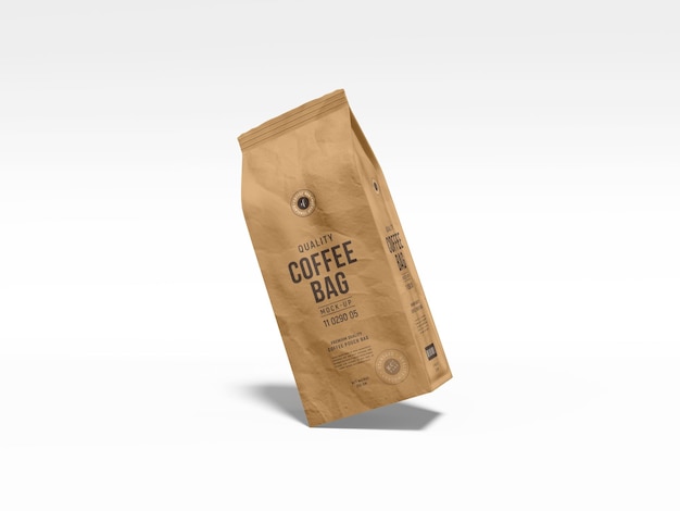 Kraft paper coffee bag branding mockup