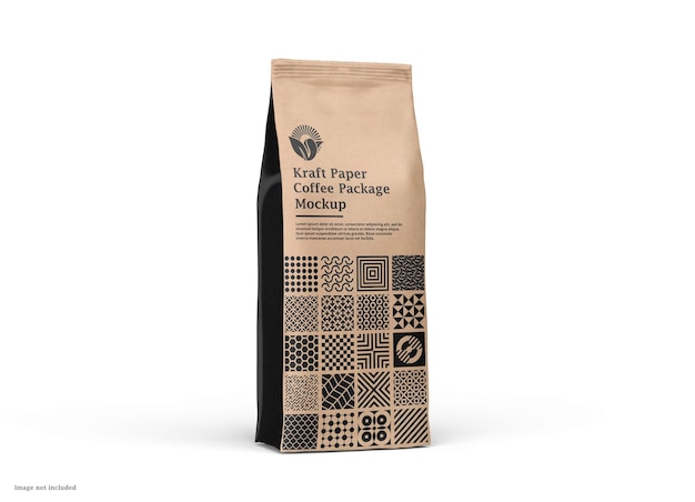 Kraft Paper coffee bag packaging mockup