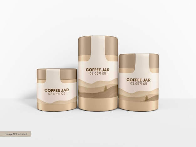 Kraft Paper Coffee Container Branding Makieta