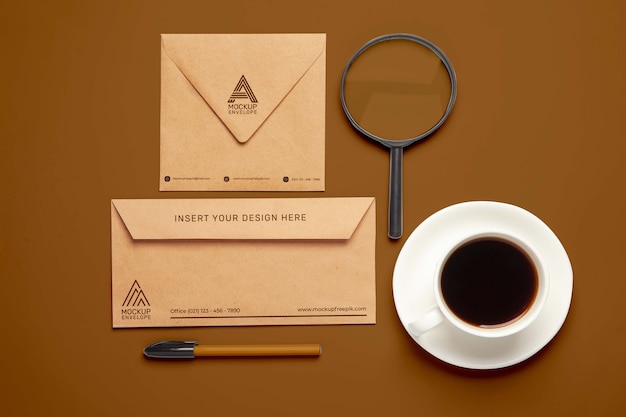 Kraft paper envelope and coffee assortment