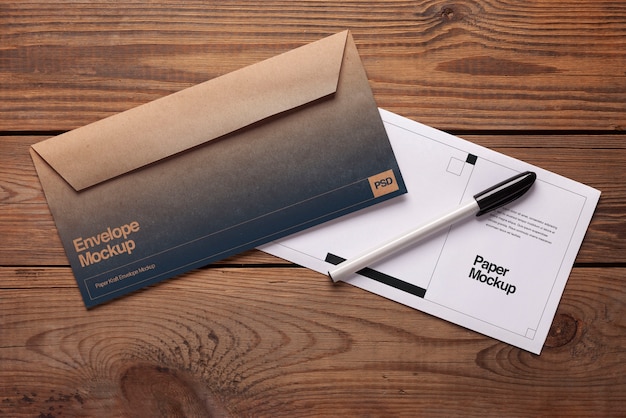 Mockup di buste di carta kraft