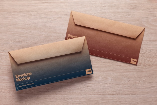 Kraft paper envelope mockup