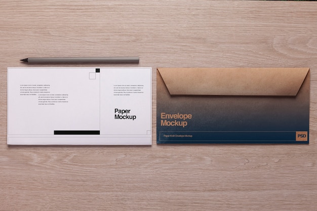 Kraft paper envelope mockup