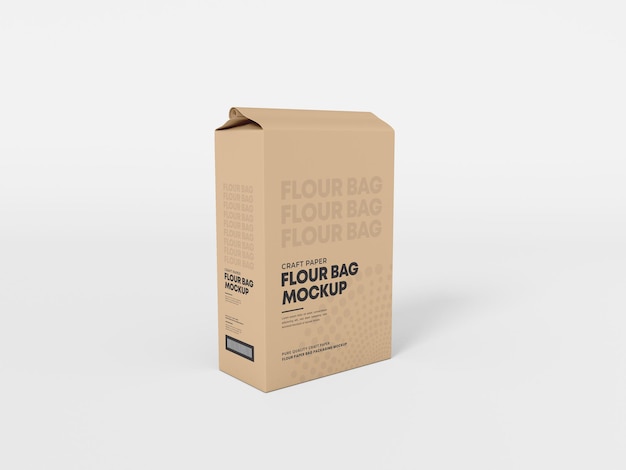 Kraft paper flour bag packaging  mockup