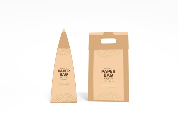 Mockup di branding della borsa per alimenti in carta kraft