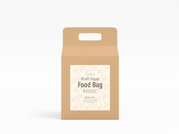 Mockup di imballaggio per sacchetti per alimenti in carta kraft