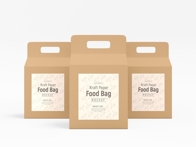 Kraft paper food bag packaging mockup