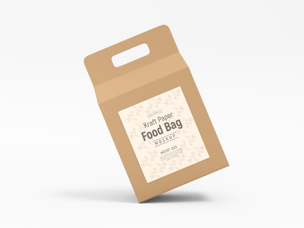 PSD kraft paper food bag packaging mockup