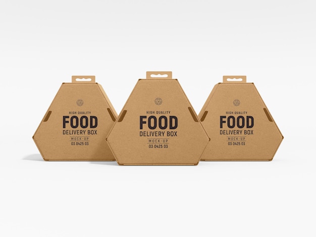 Макет упаковки пищевой коробки из крафт-бумаги