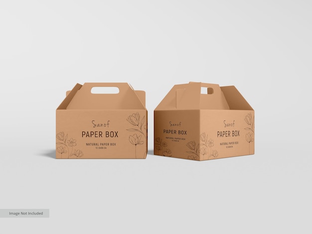 PSD kraft paper food box packaging mockup