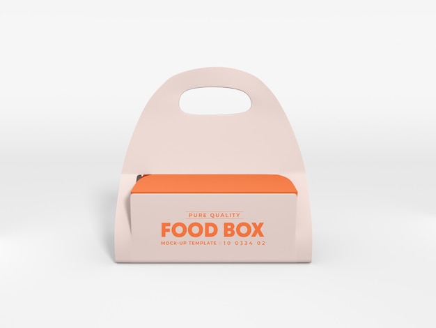 PSD Коробка для доставки еды из крафт-бумаги и макет упаковки держателя