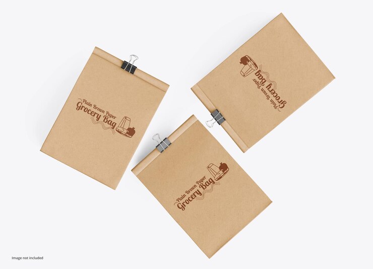 Premium PSD Kraft paper packaging branding mockup