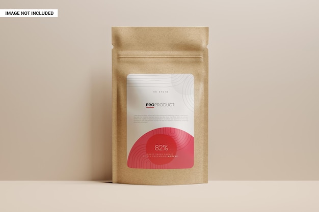 Kraft paper sachet zipper packaging mockup