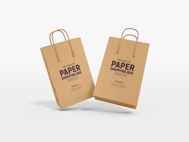 Kraft paper shopping bag branding mockup