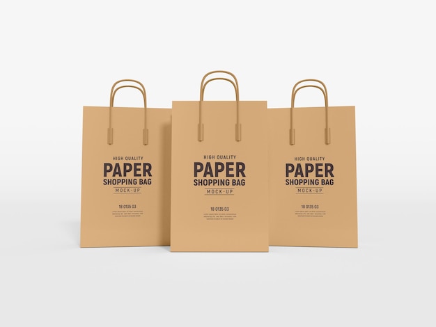 Kraft paper shopping bag branding mockup