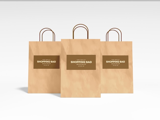 Kraft paper shopping bag branding mockup