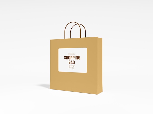 Kraft paper shopping bag branding mockup