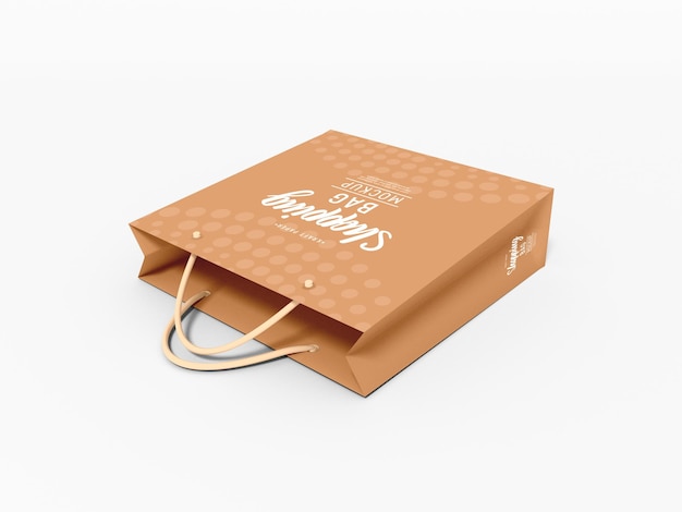 Kraft paper shopping bag branding mockup