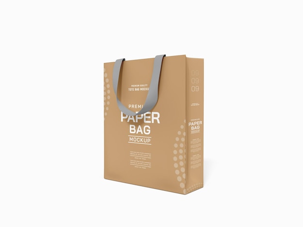 Kraft paper shopping bag branding mockup