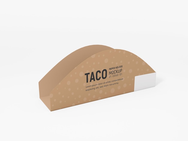 Mockup di imballaggio porta taco in carta kraft