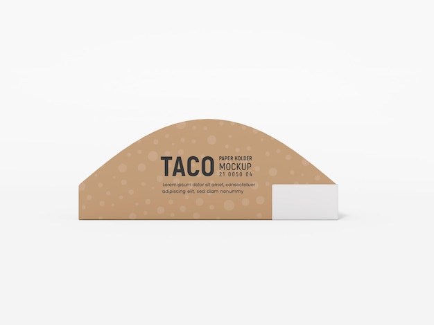 Mockup di imballaggio porta taco in carta kraft