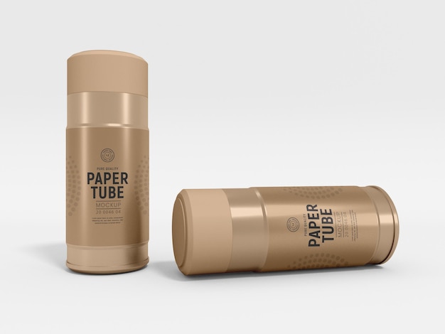 Kraft paper tube branding mockup