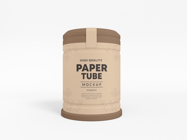 Mockup di marchio del tubo di carta kraft