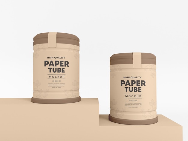 Kraft paper tube branding mockup