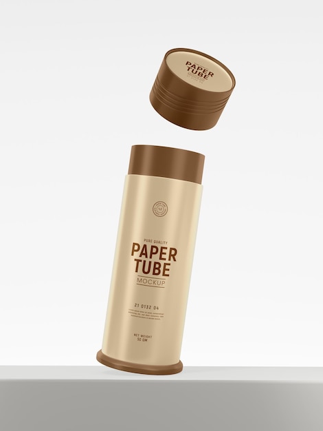 Kraft paper tube branding mockup