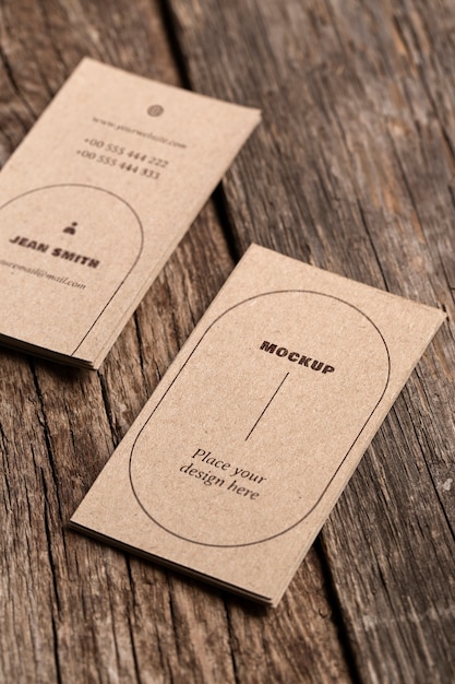 PSD kraft paper visit card mockup