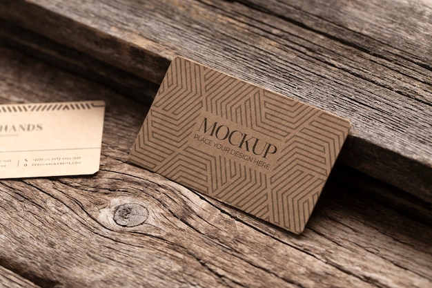 PSD kraft paper visit card mockup