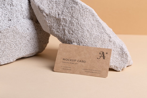 PSD kraft paper visit card mockup