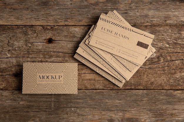 Kraft paper visit card mockup